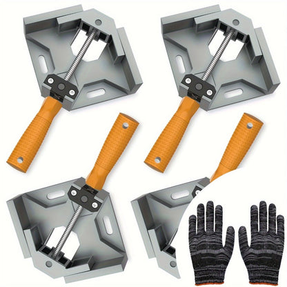 Right Angle Woodworking Clamp Set 2 & 4-Piece – Adjustable Aluminum Alloy Swing Jaw, 90-Degree Corner Clamps for Welding, Furniture Assembly, Framing & DIY Woodworking Projects