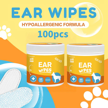 Pet Cleaning Wipes for Dogs & Cats - Ear Wipes Eye Wipes Dental Wipes Teeth Cleaning Kit, Soothing Deodorizing Itch Relief Coconut Scent, Gentle Daily Hygiene Wipes for All Breed Sizes