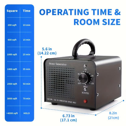 Ozone Generator Odor Eliminator 36000mg/h - Commercial Ozone Machine for Home, Smoke, Pet, Basement & Car, 3230 Sq Ft Coverage, 120-Min Timer, Portable Air Ionizer Deodorizer