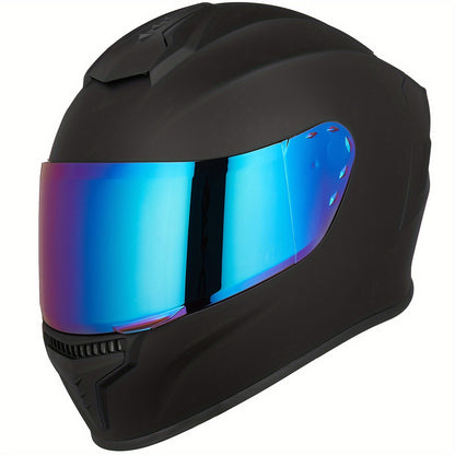 DOT- Motorcycle Full Face for Adults with Removable Washable Liners & Color Lens - Compatible for Men & Women, DOT, Replacement Lens System (No Included)