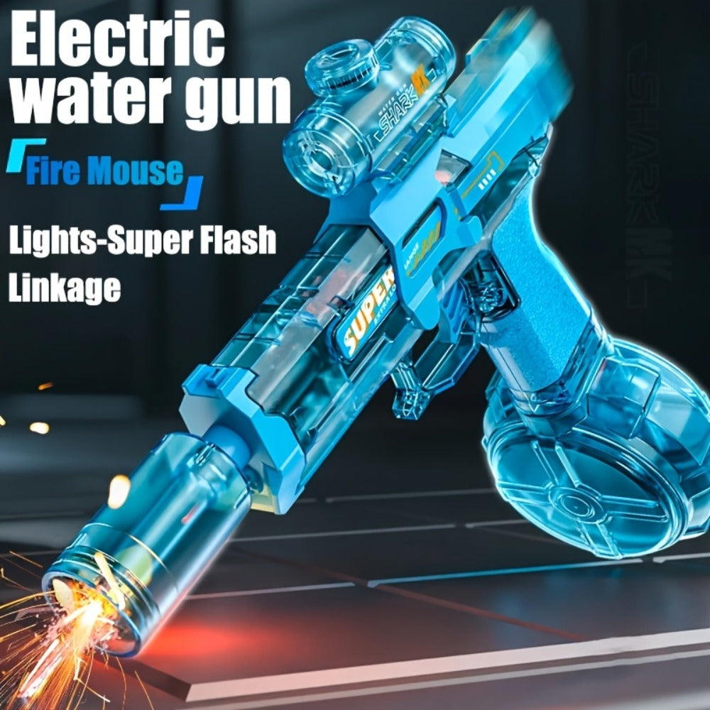 Electric Water Gun High Pressure Automatic Squirt Blaster with LED Flash & USB-C Rechargeable – 40ft Long Range Rapid Fire for Kids Teens Adults, Pool Beach Backyard Summer Outdoor Toy Gift