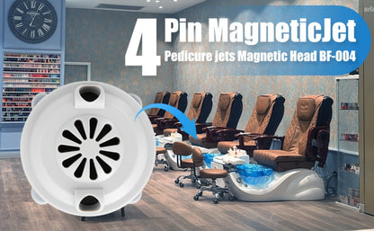 Pipeless Jet Motor Replacement for Pedicure Spa Chair - Magnetic Jet Head with Propeller & Cap, Model P153, Compatible with LURACO & Most Pedicure Bowls, Nail Salon Equipment Part