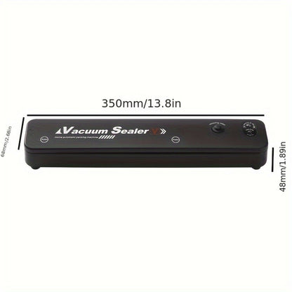 Vacuum Sealer Machine with 50 Vacuum Storage Bags – 2-in-1 Vacuum & Heat Sealing, One-Button Operation, Food Preservation Sealer for Freshness, Black or White