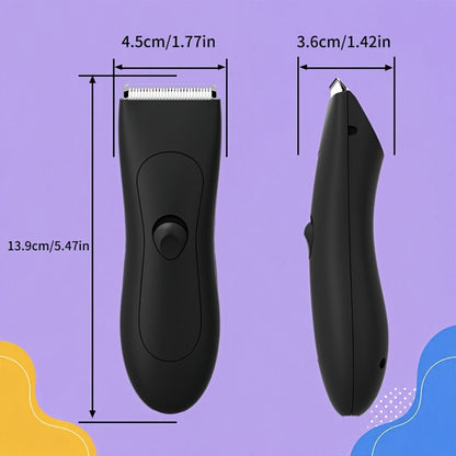 Waterproof Body Hair Trimmer for Men IPX6 Electric Groomer Replaceable Ceramic Blade - Full Body Manscaping Chest Groin Underarm Back Hair Shaver Wet Dry Black Purple Gift