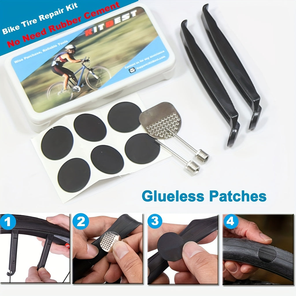 Set of Tools for Bicycle Repair, Including Multifunctional Tire Repair And Inflation Equipment, Along with a Folding Wrench Tool Kit