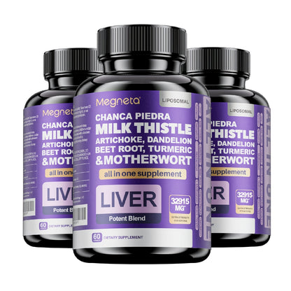 Liver Wellness Supplement 60 Capsules – 24,000mg Milk Thistle, Turmeric & Dandelion Root – Herbal Liver Cleanse & Detox Support Formula – 30 Servings Daily Health Supplement