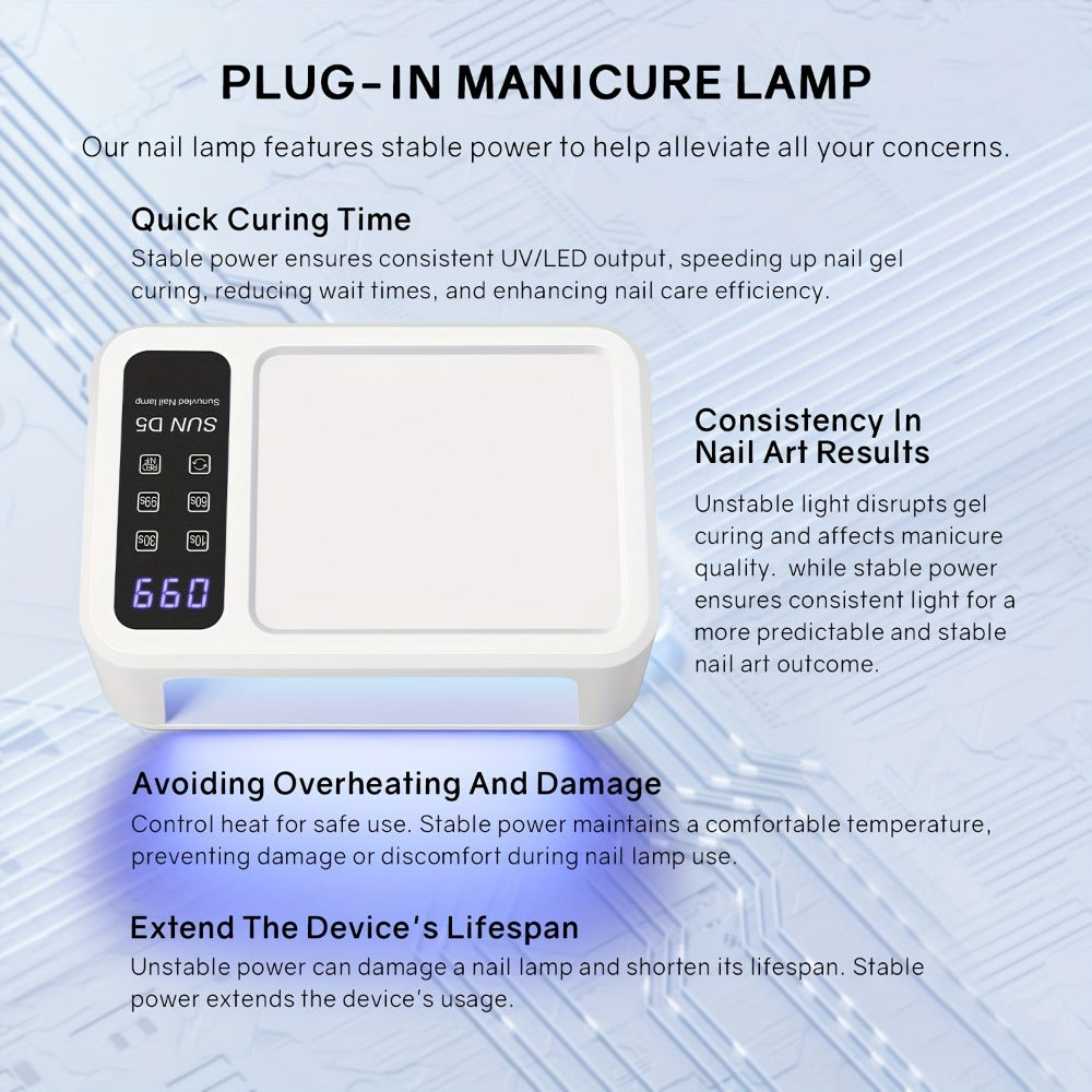 Dual Hand LED Nail Lamp – 2-in-1 Blue & Red Light Gel Curing Light with Removable Plate, 4 Timers & Auto Sensor | Professional Fast Nail Dryer for Both Hands, Home & Salon DIY Manicure