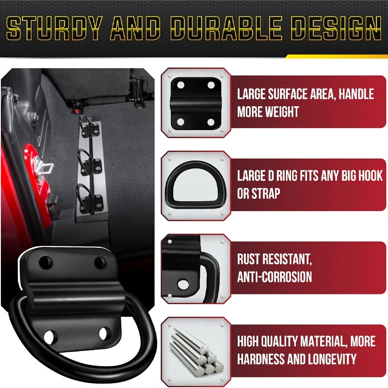 Four Heavy-Duty Steel D-Rings Hold The Anchor, While Extremely Durable Surface-Mounted Hooks Keep The Cargo in Place Within The Trailer And Truck Compartment