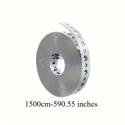 Galvanized Steel Pipe Support Bar with Pre-Drilled Holes - Heavy-Duty Corrosion-Resistant Hanging Rod for Plumbing HVAC Garage Workshop, Industrial Metal Tube Rack, 5m / 10m / 15m Options