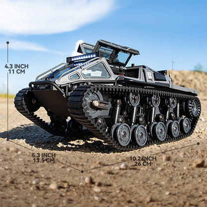 Full-Proportional RC Tracked Tank with LED Lights – Alloy Door Open Military War Vehicle All-Terrain Off-Road Remote Control Tank for Kids Adults, 1 or 2 Battery Options, Best Birthday Gift