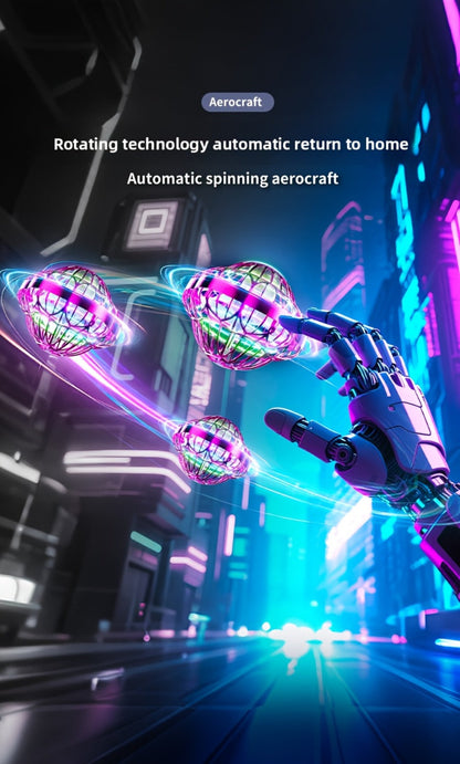 UFO Flying Ball Toy Smart Sensor Hovering Drone Hexagonal Spinning Saucer with Autonomous Flight for Kids Boys Girls Indoor Outdoor Party Christmas Birthday Gift Blue Purple Red