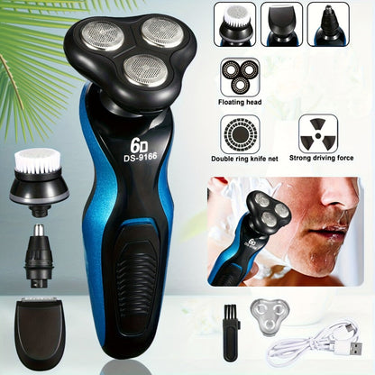Electric Shaver for Men 4-in-1 – USB Rechargeable Electric Razor & Beard Trimmer Kit for Wet & Dry Shaving, Portable Grooming Set, Perfect Father's Day Gift for Dad, Husband & Male Friends