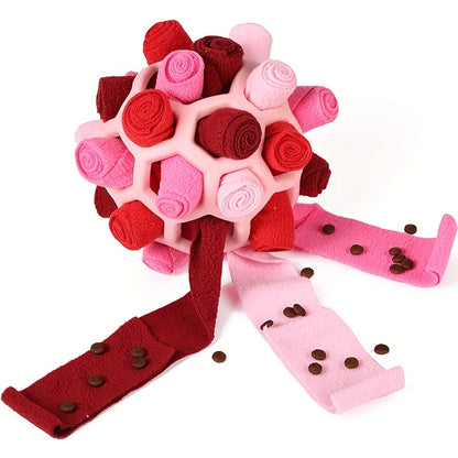 Snuffle Ball Dog Toy - Interactive Foraging Treat Dispenser & Slow Feeder Puzzle Toy for Small Medium Large Dogs, Snuffle Mat Ball for Mental Stimulation, Puppy Enrichment Toy, No Battery Required