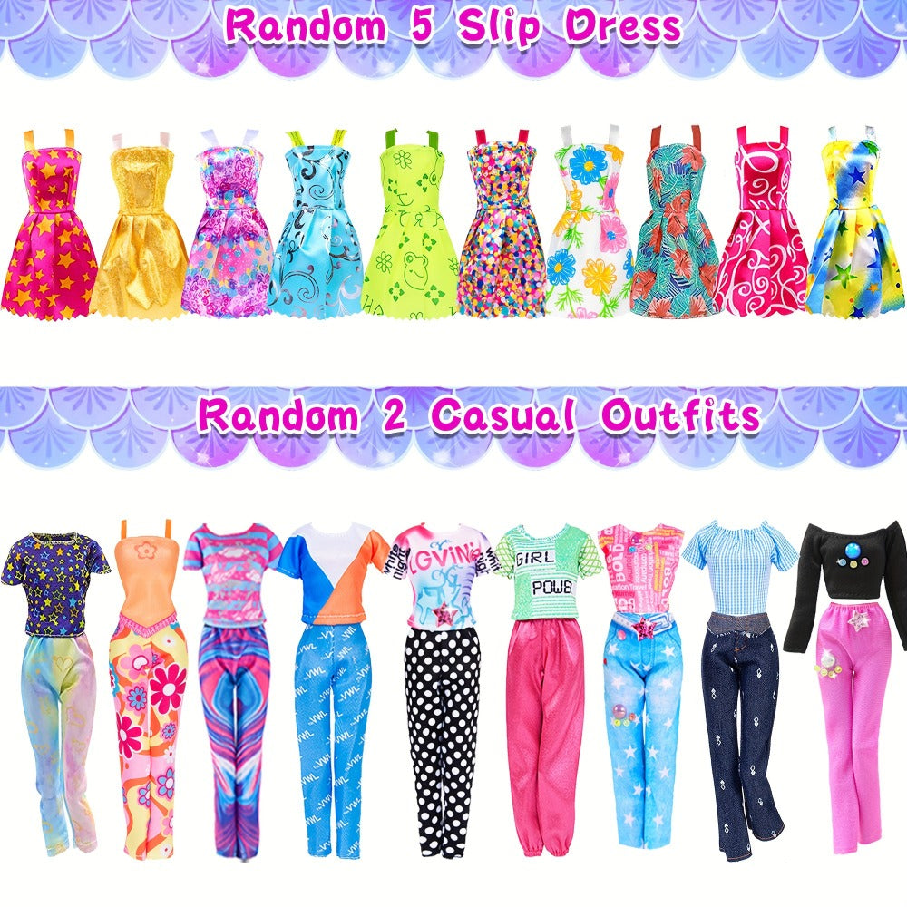 Fashion Doll Wardrobe Set 140pcs for 11.5 Inch Dolls – Deluxe Closet with Wedding Dress, Evening Gowns, Princess Dresses, Shoes, Necklaces & Accessories, Doll Included, Gift for Girls Ages 6-12
