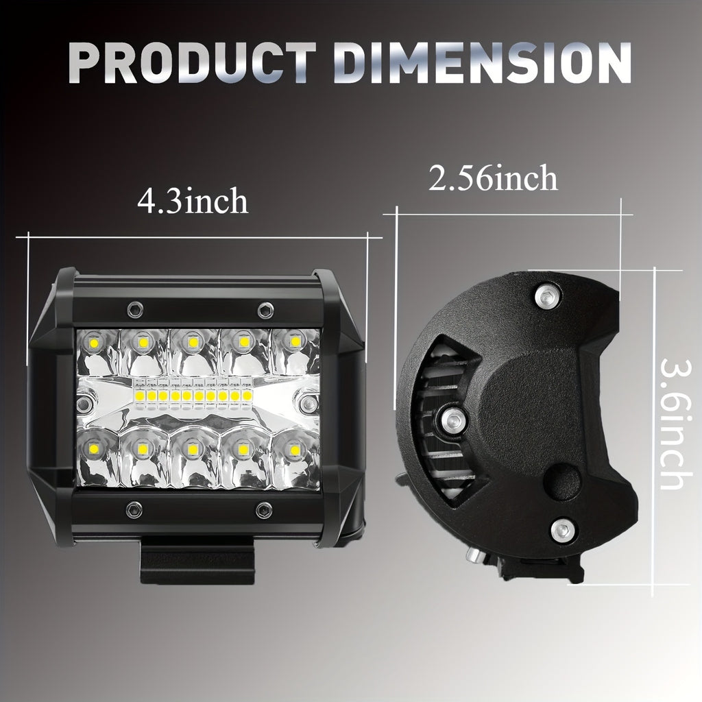 4.3/6.3 Inch LED Lights Super Bright, for Electric Vehicles, Motorcycles, Off-road Pickups, Ships, Super High Brightness Off-road Lights, Motor Vehicle Exterior Lighting, Improve Visibility During Night Driving Perfect Gift for Father's Day