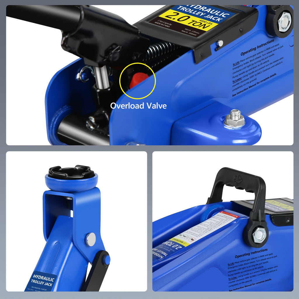 3.5T 2.5T 2T Optional Steel Floor Jack Quick Rise Piston Pump Low Profile, Hydraulic Trolley Car Jack with 2 Ratchet 3 Ton Jack Stands, Truck Jack Combo, Service Jack, Farm Jack Tire Repair