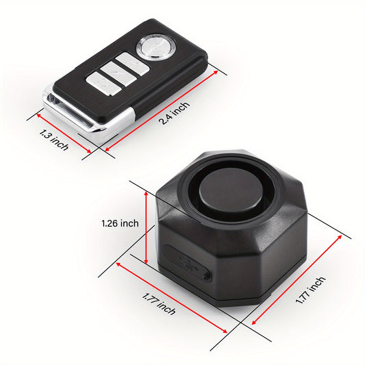 Bike Alarm USB Rechargeable with Mount, Bike Alarm with Remote, Bicycle Alarm System Anti Theft Wireless Bicycle Vibration Motion Sensor 110Db Loud Security for Vehicle Trailer Motorcycle Car