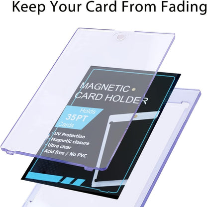 Magnetic Card Holders 35pt One-Touch Hard Case for Trading Cards – Sports Baseball Pokemon TCG Card Protector Sleeves Bulk Pack 5 30 60pcs Collector Gift