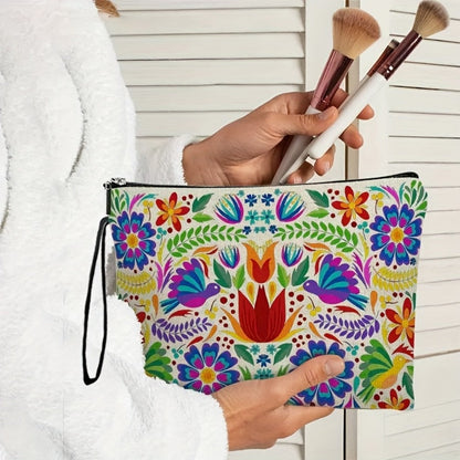 Travel Makeup Bag 4-Pack Set Large Capacity Cosmetic Organizer with Zipper Floral & Cute Animal Print Toiletry Pouch for Women Girls Vacation Business Trip Daily Use Gift