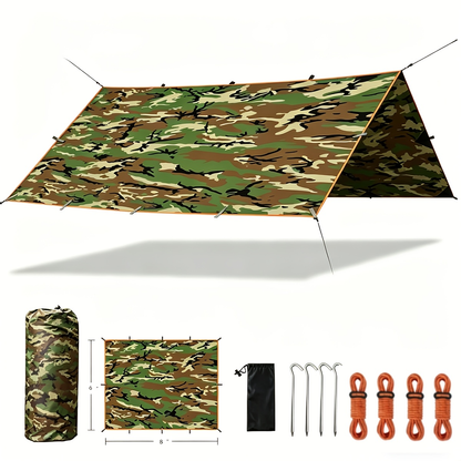 Camping Tarp Canopy with UV Protection – Portable Foldable Waterproof Shelter Tent for Backpacking, Hiking, Garden, Outdoor Survival | Multiple Colors & Sizes