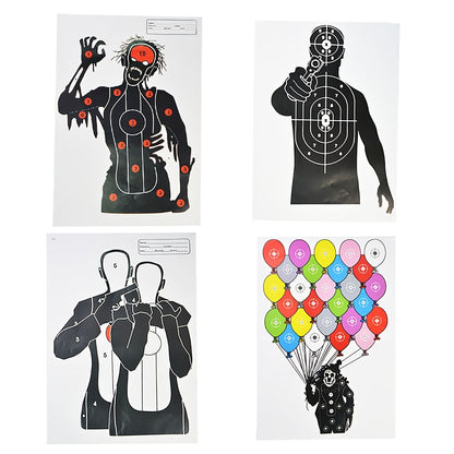 Shooting Target Paper 10 Pack 45x32cm Large Glossy, Archery Targets for Shooting Practice Accuracy Training, Skeleton Balloon Human Silhouette Target Sheets for Gun Bow Slingshot Range Outdoor Use