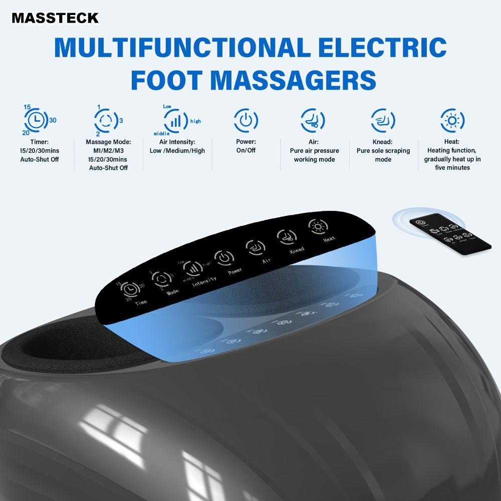 Shiatsu Foot Massager Machine with Heat – Deep Kneading Electric Foot Massager for Plantar Fasciitis, Tired Muscles & Arch Pain Relief | Fits Men Up to Size 12 | Home & Office Use | Gift for Mom, Dad & Seniors