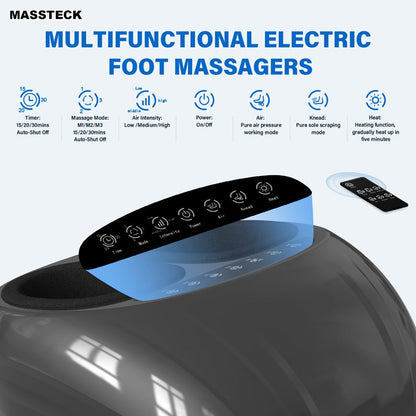 Shiatsu Foot Massager Machine with Heat – Deep Kneading Electric Foot Massager for Plantar Fasciitis, Tired Muscles & Arch Pain Relief | Fits Men Up to Size 12 | Home & Office Use | Gift for Mom, Dad & Seniors