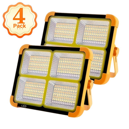 Magnetic Solar Work Light with Hook – 6500 Lumen LED Camping Light, Adjustable Brightness, Solar & USB-C Dual Charging, 6 Modes, Portable Hanging Lamp for Camping, Hiking, Garage & Emergency, 1/2/4/6/10 Pack