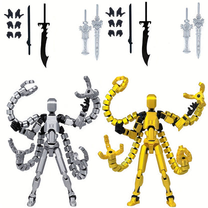 2pcs T13 Multi-Joint Action Figure Robot Set – 3D Printed Articulated Nova T-13 Mobile Robot Doll Desktop Decoration Game Enthusiast Collector Toy