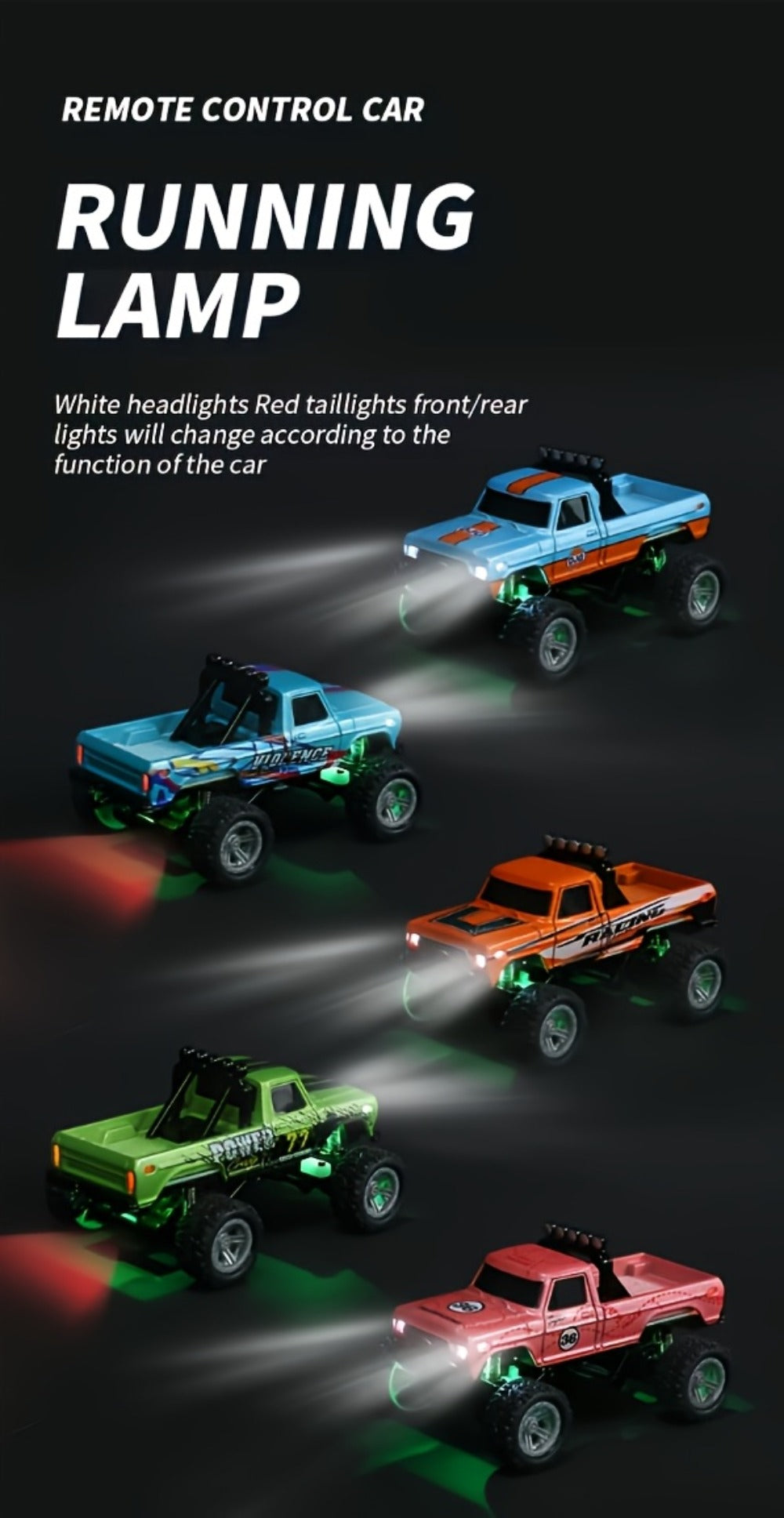 Mini RC Car 1/64 Scale High-Speed Off-Road Monster Truck – 2.4GHz Alloy Die-Cast Remote Control Car with Shock Absorber, All-Terrain Climbing RC Toy Gift for Kids Adults Boys
