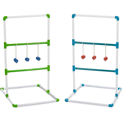 Premium PVC Ladder Toss Game Set with Bolos & Carrying Case – Heavy Duty 2.5mm PVC, Real Golf Ball Bolos, 38.5" Tall – Outdoor Lawn Game for Tailgate, BBQ, Beach & Camping