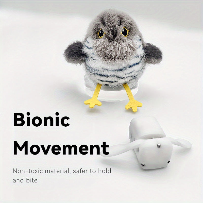 Flapping Bird Cat Toy with Realistic Chirping Sound - USB Rechargeable Interactive Plush Toy for Indoor Cats & Kittens, Smart Teaser for Exercise Enrichment & Boredom Relief