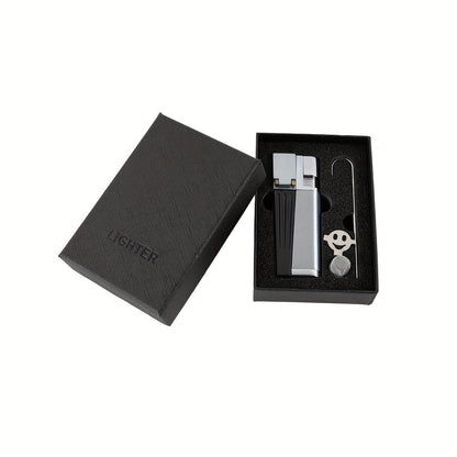 Folding Pipe Lighter Refillable 2-in-1 with Adjustable Flame, Metal-Crafted Durable Design, Gift Box Included – Windproof Butane Lighter for Men, Outdoor, Christmas & Valentine’s Day Gift