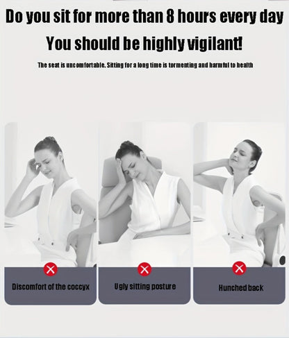 Hip & Lumbar Support Seat Cushion Ergonomic Memory Foam – Breathable High-Density Back Support Pillow for Office Chair, Car Seat & Long Sitting, Daily Use or Gift