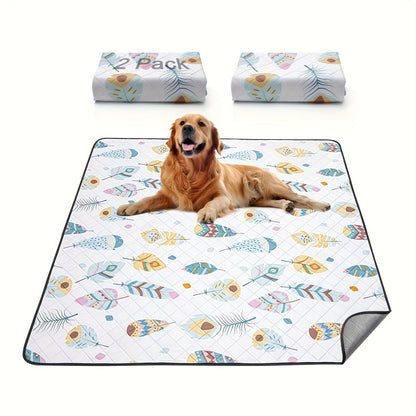 TPU Waterproof Washable Dog Pee Pads 2-Pack – Non-Slip Silicone Bottom, Ultra-Absorbent 4-Layer Whelping Pads | Reusable Puppy Training Pads for Playpen, Crate, Bed & Car | 7 Sizes | Machine Washable
