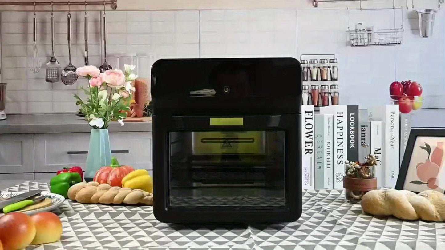 Air Fryer Toaster Oven Combo Extra Large – 12-Quart Countertop Convection Oven with Digital Touchscreen, 12 Preset Functions, Baking, Roasting & Reheating, Family-Sized Meals, Black