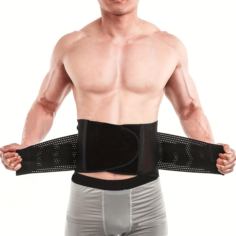 Weightlifting Belt for Men Women - Adjustable Gym Waist Support Belt with Hook-and-Loop Closure, Breathable Polyester Back Brace for Powerlifting, Deadlifts & Fitness Training, S/M/L