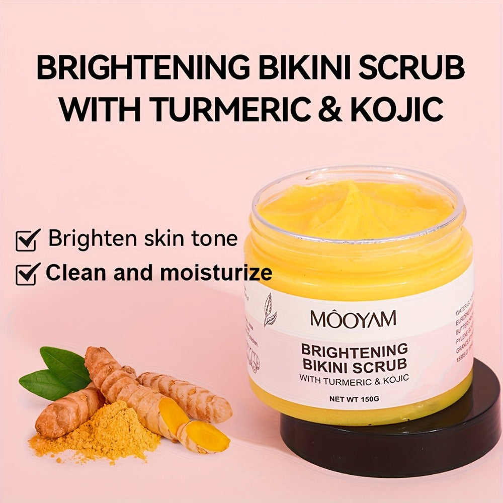Glycolic Acid Bikini Area Scrub 150g – Kojic Acid & Turmeric Exfoliating Paste, Brightening Treatment for Dark Spots, Ingrown Hairs, Hyperpigmentation, Smooth Radiant Skin for Women