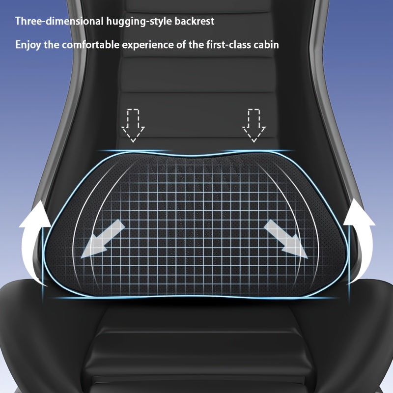Luxury Car Neck Pillow, Napa Leather Headrest, Seat Cushion, Neck Support Pillow, Car Seat Cushion, Comfortable And Breathable, Lumbar And Neck Support, Exquisite Embroidery, Suitable for All Seasons, Car Interior Decorative Additions