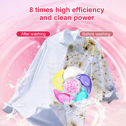 Laundry Detergent Pods 50 Count 6-in-1 Laundry Beads Stain Removal Long-Lasting Fragrance Freshening Beads Deep Clean Fabric Softening Brightening All-in-One Laundry Pods 1 Box