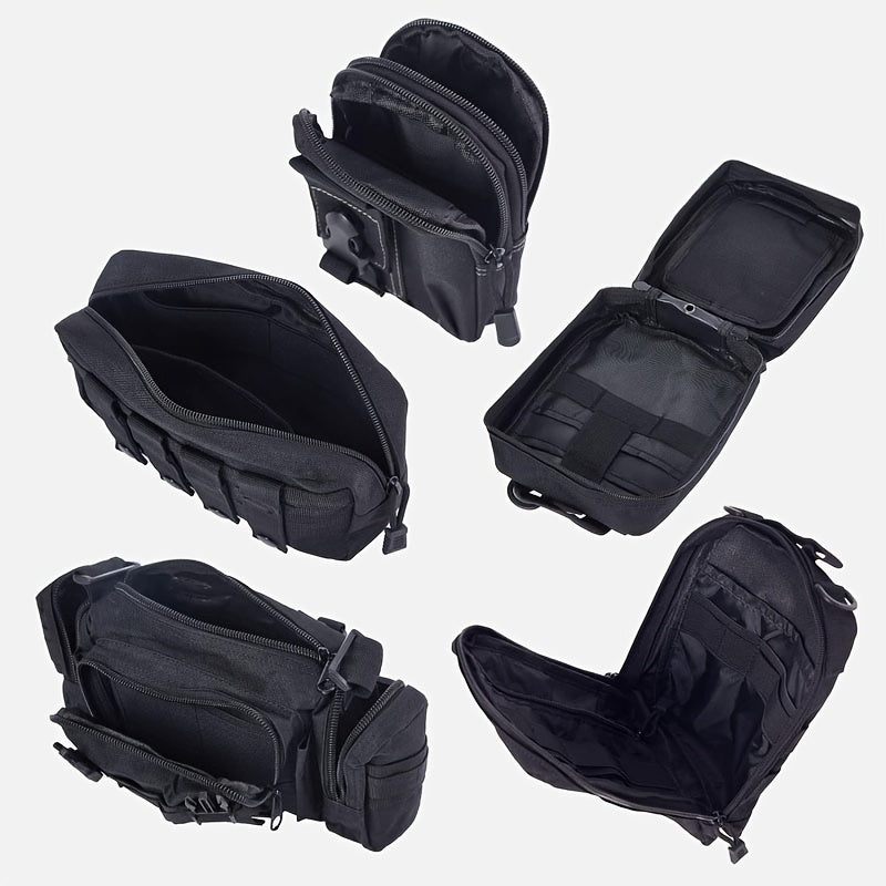 Tactical Car Seat Back Organizer with MOLLE System - Durable Oxford Fabric, 5 Detachable Pouches, Multiple Compartments for Trucks & SUVs - Black, Car Seat Organizer | Modular Storage | Durable Tactical Bag