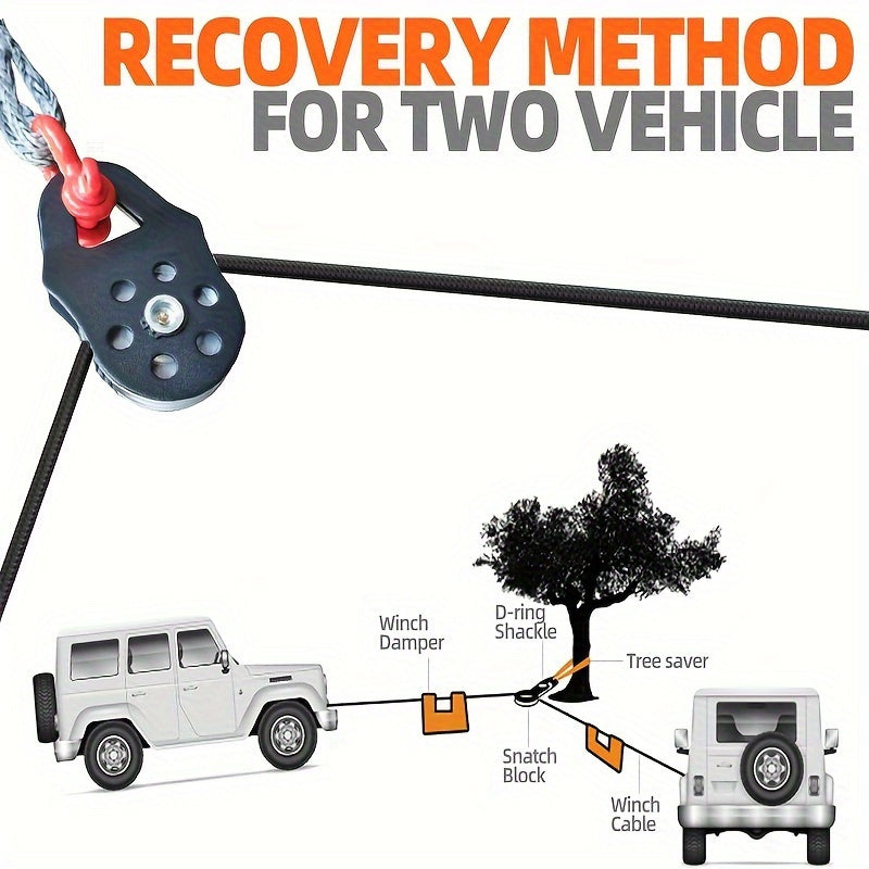 6-Ton Robust Winch Snatch Block, 13, 000 Lbs Load Capacity, Removable Surface, Made of Steel, Suitable for Trucks, Tractors, Atvs, Utvs, Perfect for Towing, Lifting, And Pulling in Off-Road Conditions
