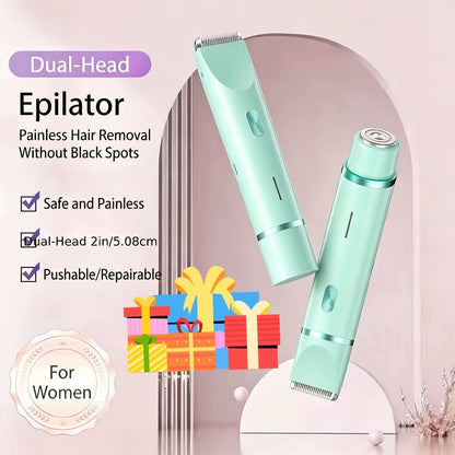 Electric Shaver for Women 4-in-1 Rechargeable Grooming Kit – Painless Hair Remover Eyebrow Trimmer Nose Hair Bikini Trimmer, Portable Body Hair Removal Face Legs Underarms, Beauty Gift for Her