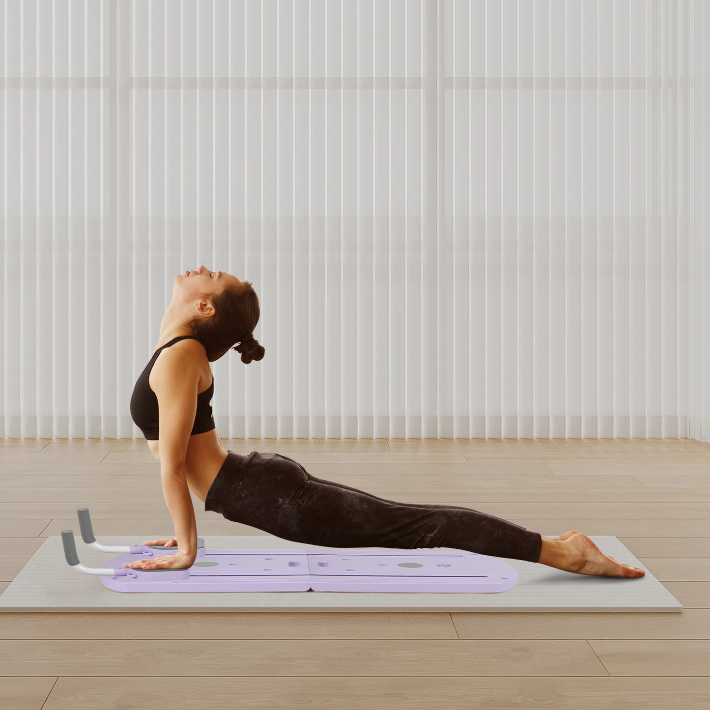 Foldable Pilates Board 8-in-1 with Resistance Bands – Anti-Slip Yoga Push-Up Board for Core Strength, Balance, Fat Burning & Full Body Home Gym Training
