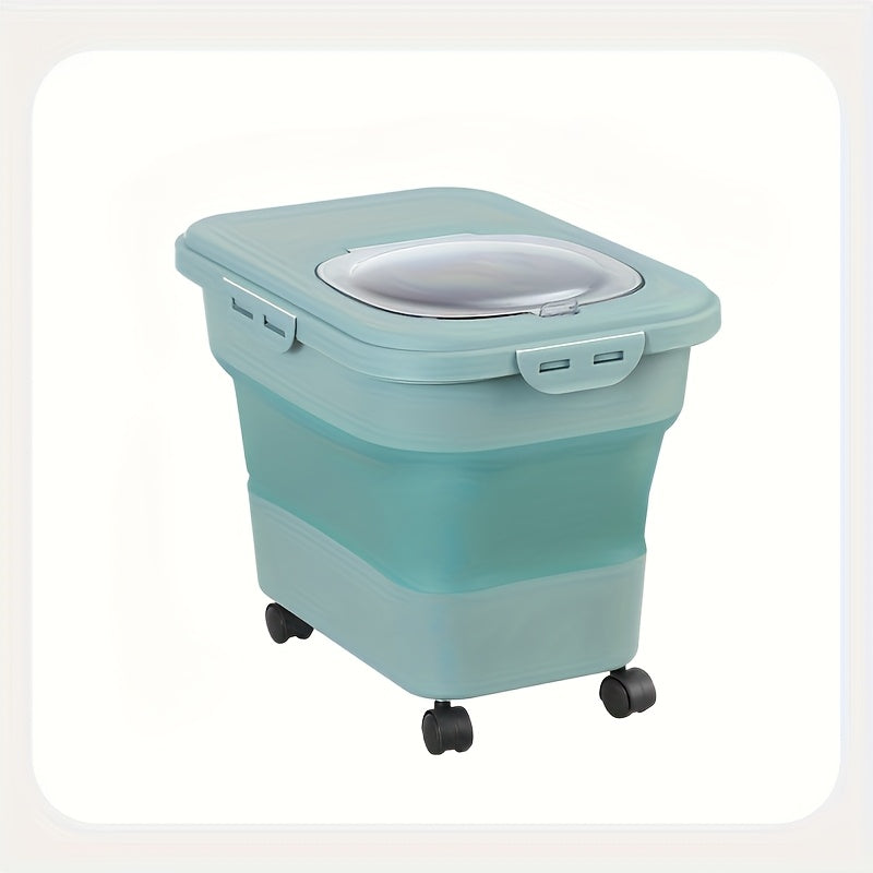 Pet Food Storage Container with Wheels – Large Capacity Airtight Sealed Bin, Moisture & Insect Proof with Measuring Cup for Cat & Dog Dry Food