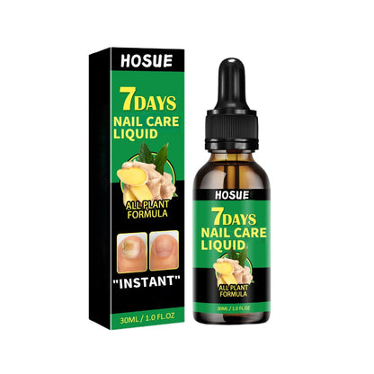 Ginger Nail Care Liquid 7-Day Repair 2-Piece Set 1.01oz Each – HOSUE Plant-Based Formula for Yellowing Gray Uneven Discolored Nails, Daily Nail Treatment Serum for Women & Men, Nail Restoration Gift