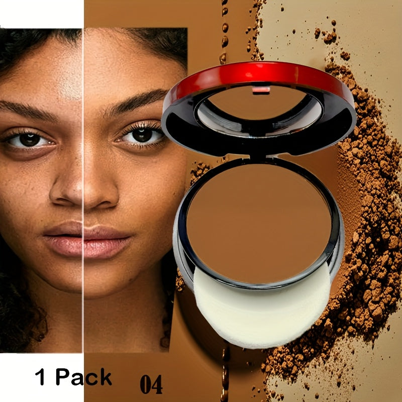 Pressed Powder Foundation Contour Matte Ful1l Coverage Oil Control Waterproof | 6 Shades Light to Dark | Blending Puff Included | 1-Pack & 2-Pack Duo Set Available