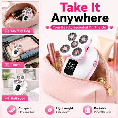 Waterproof Electric Shaver for Women & Men – IPX6 Rotary Head, Wet & Dry Body Hair Removal, Floating Head, Type-C Charging, LED Display, Underarm Leg Arm Face Shaver, Holiday Gift