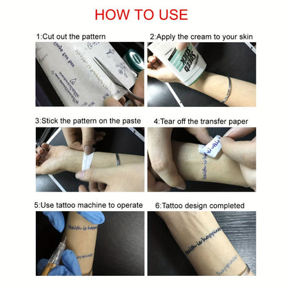 DIY Tattoo Kit for Beginners No Electricity No Drawing – A4 Transfer Paper with Patterns Stylus Ink Pen Needles Black & Red Ink Transfer Gel Complete Stick and Poke Home Tattoo Supplies Set