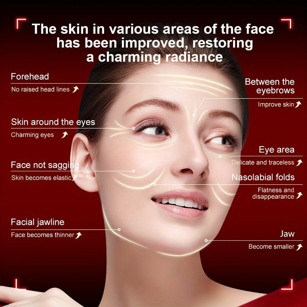 EMS Face Massager – 3-in-1 LED Light Therapy, Warm Heat & EMS Skin Tightening, USB Rechargeable Portable Facial Beauty Device for Anti-Aging, Collagen Boost & Glowing Skin, Home Spa Gift for Women